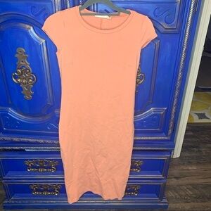 Blue Myth Small Sherbet Orange Bodycon Dress
